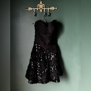 Vintage y2k Strapless Sequin Cocktail Dress